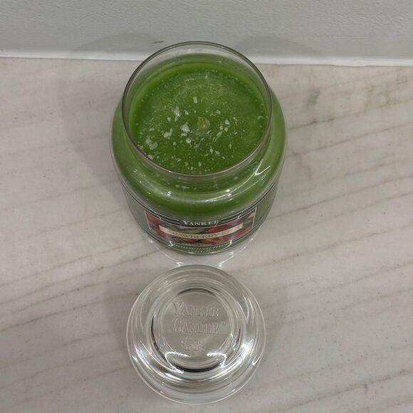 RARE Yankee Candle Black Band Strawberry Kiwi Jar 14.5 oz - Picture 5 of 6